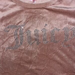 Juicy Couture Blush Velvet Tee with Rhinestones